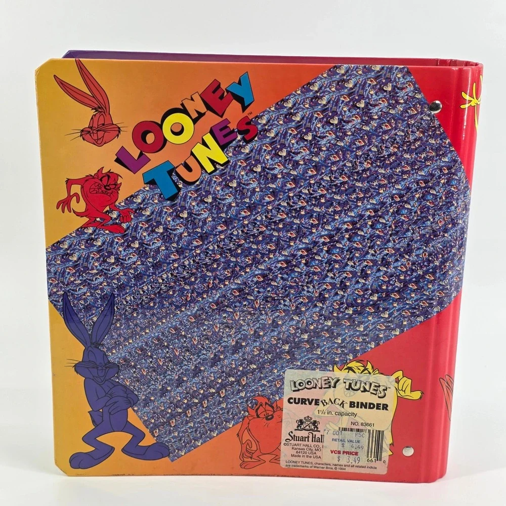 Looney Tunes Stuart Hall 1.5 Inch Curve Back 3 Ring Binder 83661 vintage 1994